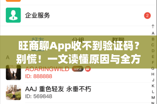 旺商聊App收不到验证码？别慌！一文读懂原因与全方位解决攻略